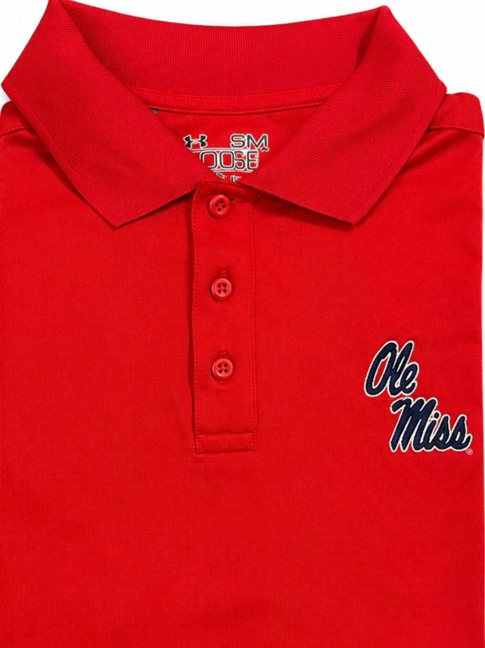 Under Armour Ole Miss Rebels HeatGear Polo Shirt Red Men’s Small NCAA Golf Polo